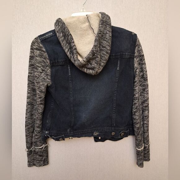 Free People Denim & knit hooded jacket - Picture 5 of 11